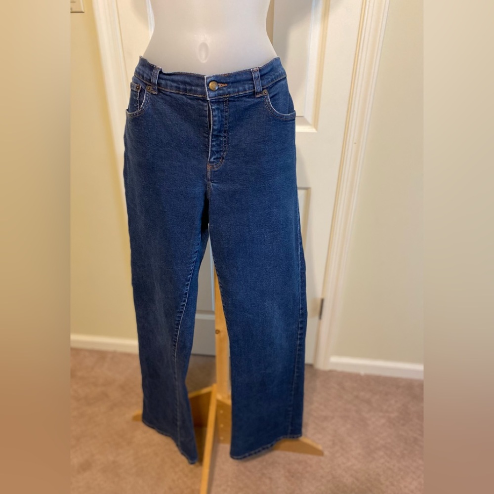 Chaps Denim - Woman’s blue denim straight leg high rise jeans, Size: 12